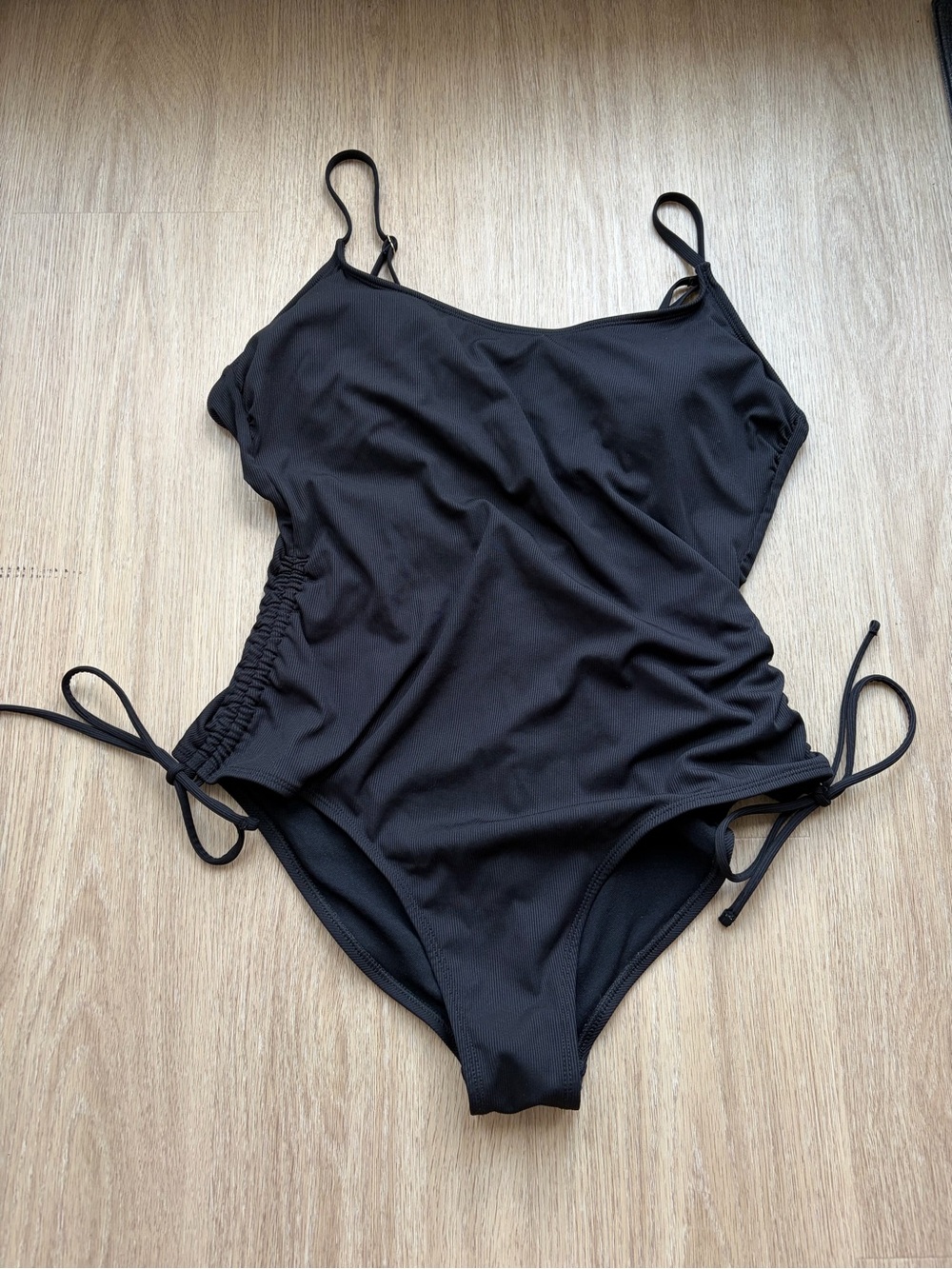 Classic Black One-Piece Swimsuit with Side Ties